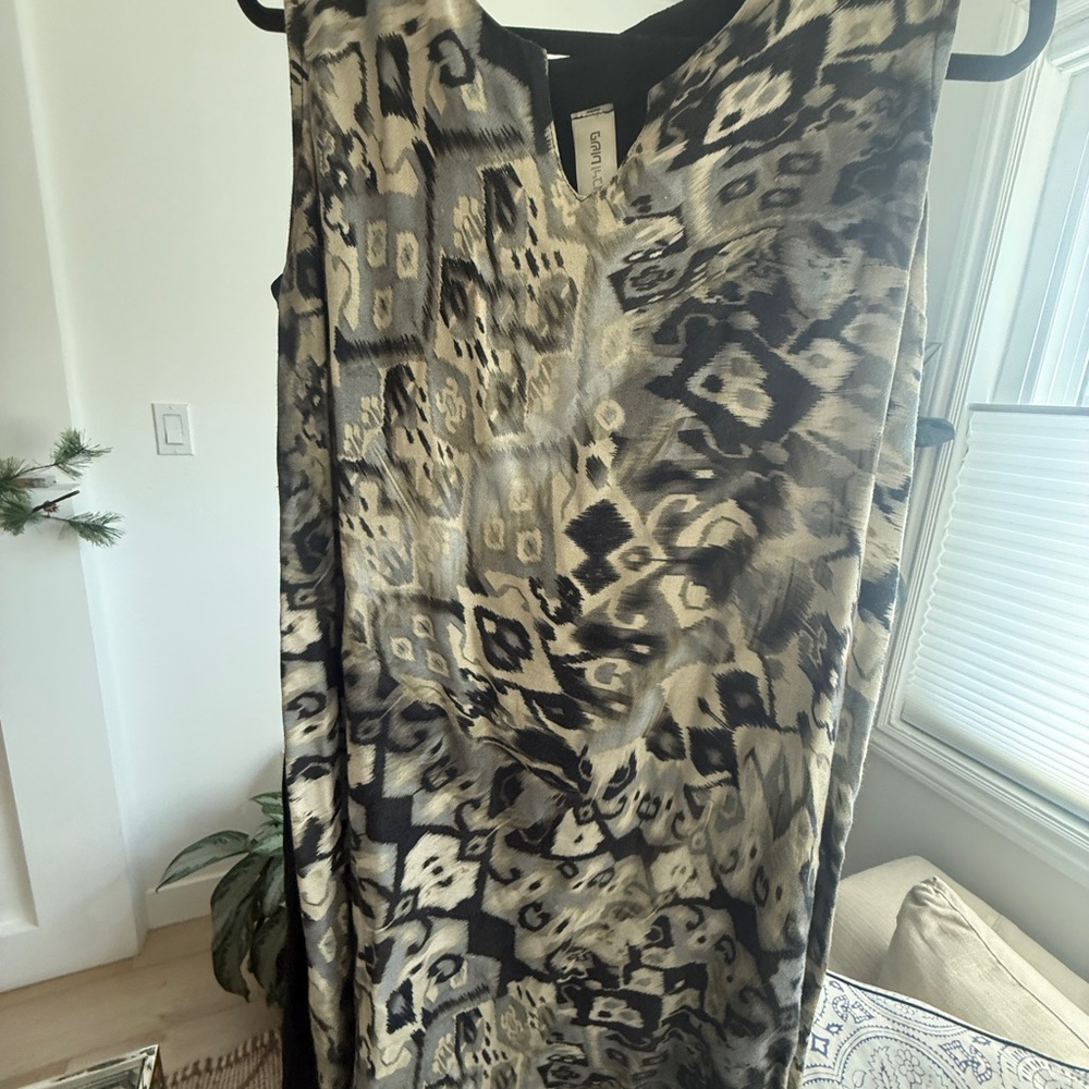 Abstract Black and Cream Dress